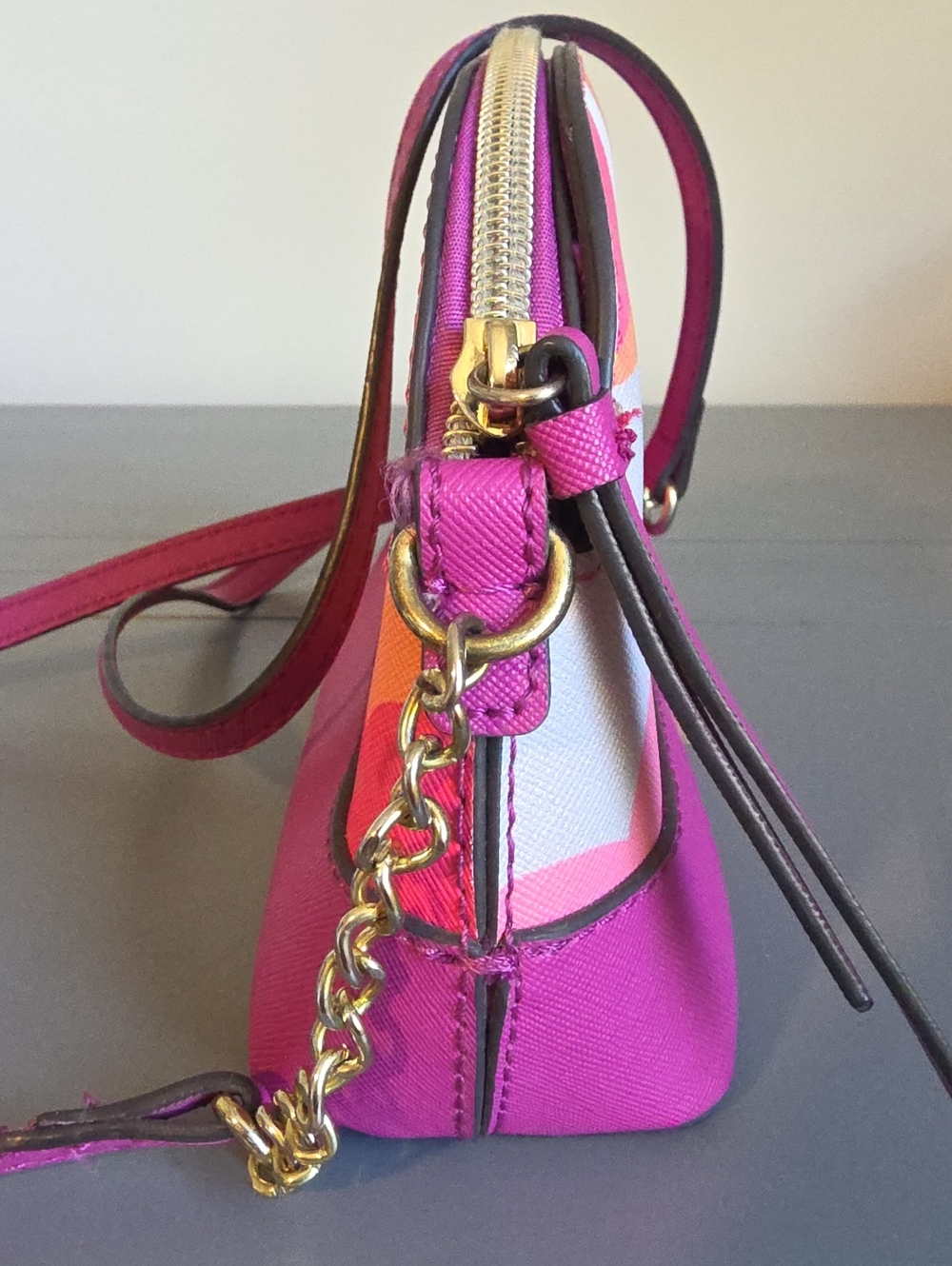 TRINA TURK Pink and Orange Floral Dome Crossbody - Picture 4 of 7